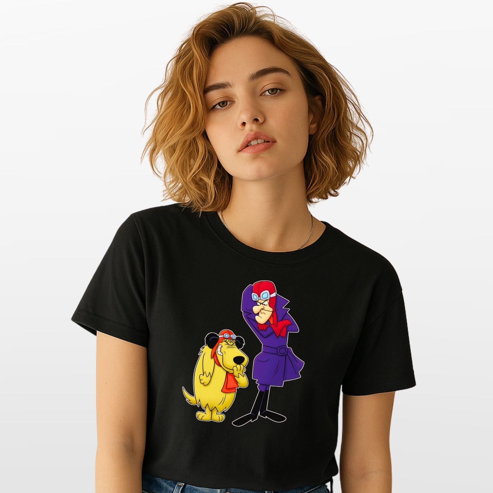 Wacky Races Dastardly And Muttley Retro T-Shirt Shirt Cartoon Hero Mens Clothing