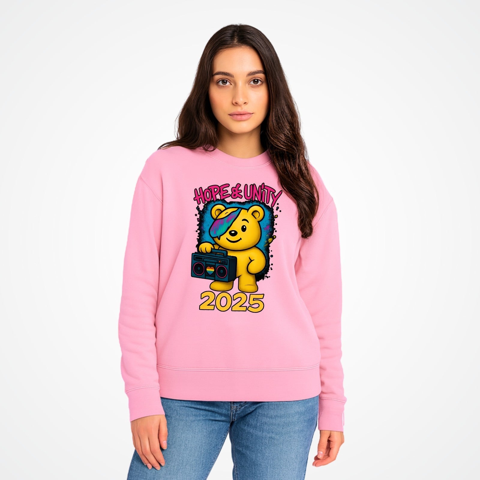Hope & Unity 2025 Bear Jumper | Positive Sweatshirt | Unisex Gift 3Y–4XL