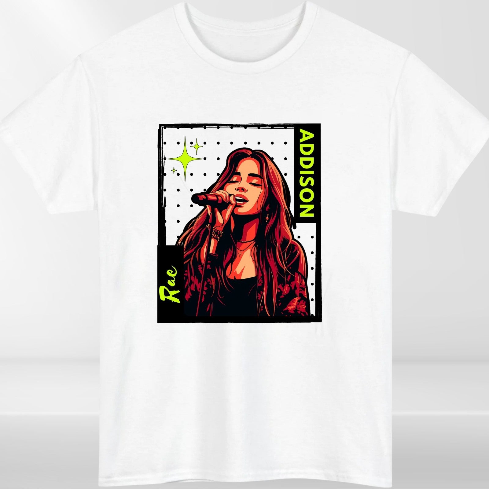 Pop Star Inspired Black & Red Graphic T-Shirt product view 2