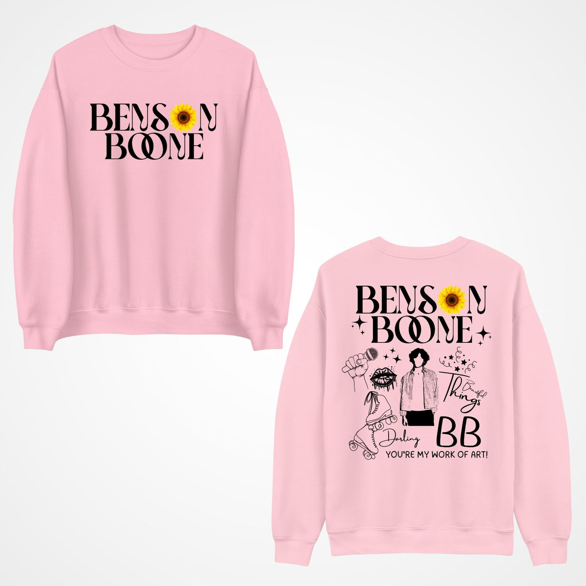 Emotional Pop Front & Back Jumper  Benson Boone concert lyrics Jumper top
