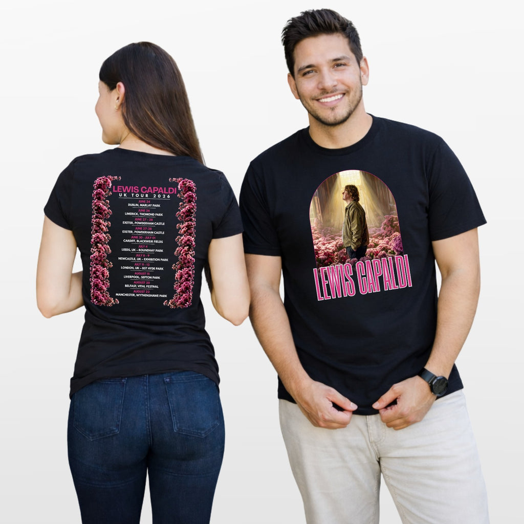 Lewis Capaldi Music Inspired UK Tour 2026 T Shirt Front Back Print Unisex Fan
