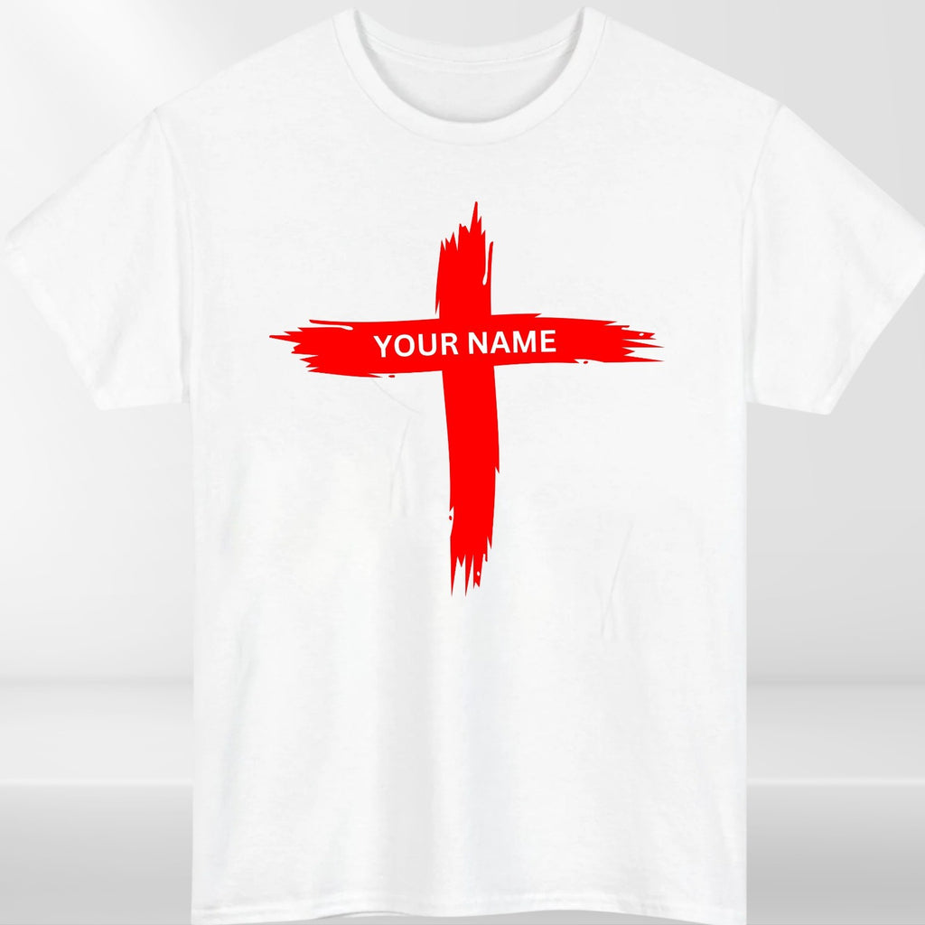Personalised Cross T-Shirt Family Matching Easter Christian Black Cotton Top