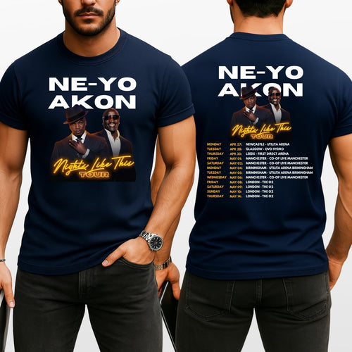 Akon T-Shirt NeYo Nights Like Tour Inspired Concert Unisex Tee Top