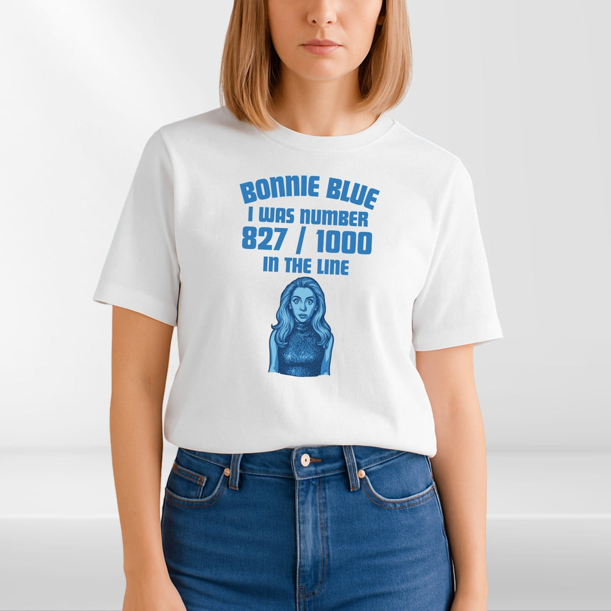 Bonnie Blue 827 In Line Viral Quote Funny Graphic T Shirt Pop Culture Unisex Tee