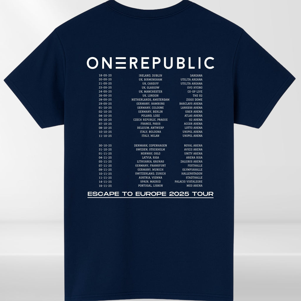One Republic T-Shirt, Escape To Europe 2025 Tour Dates Concert Fan Gift Tee Top
