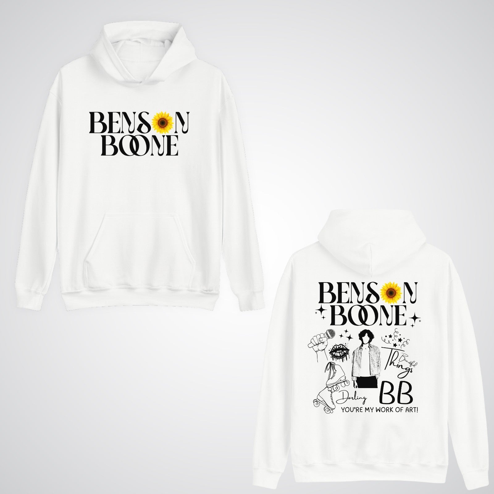 Emotional Pop Front & Back hoodie, Benson Boone concert lyrics tee Hoody