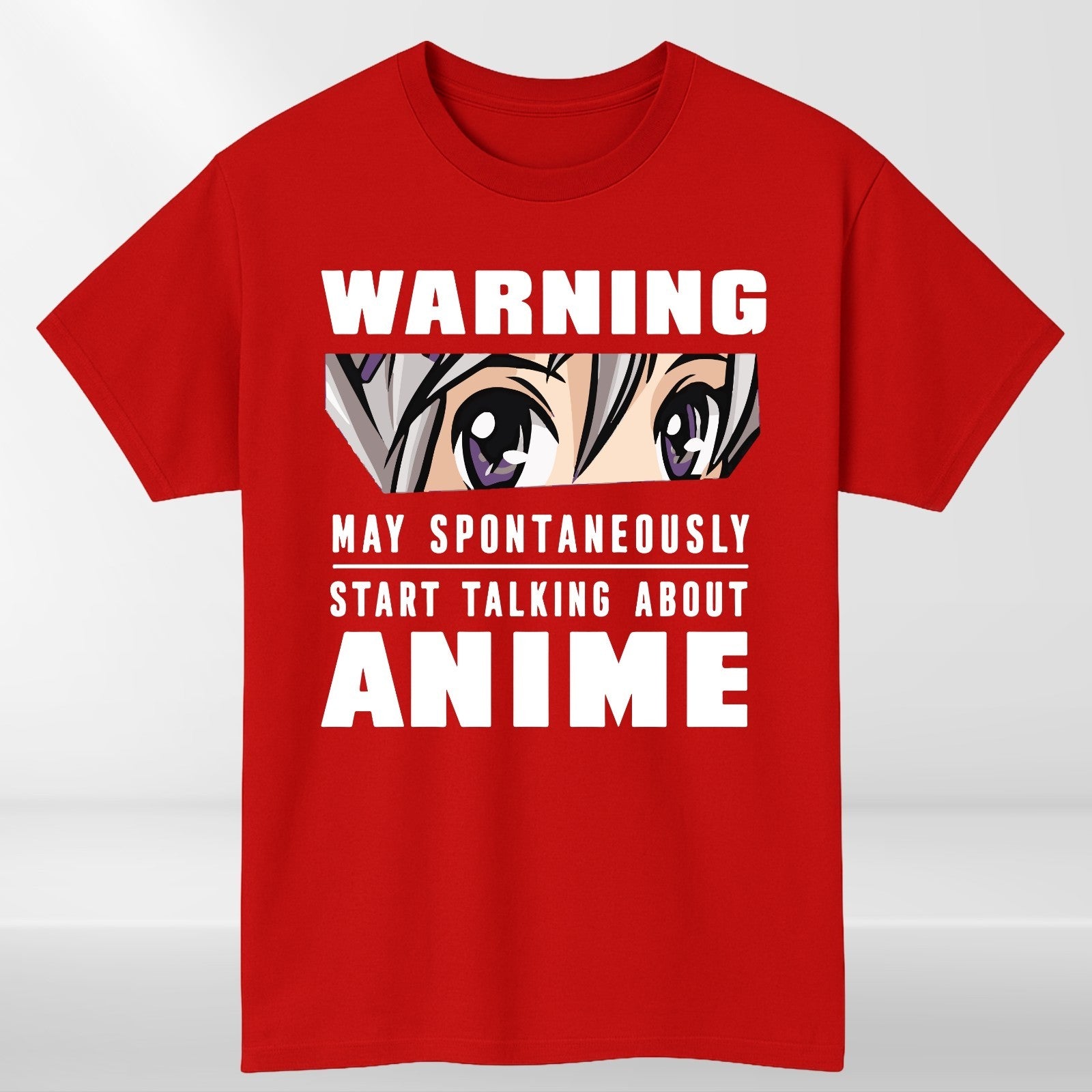 Warning May Start Talking About Anime Funny Mens T-Shirt 100% Cotton