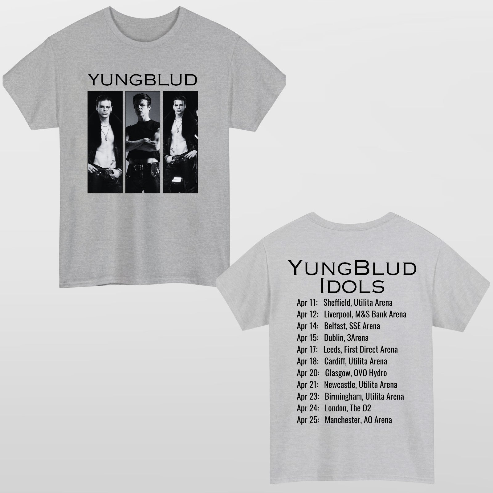 Yungblud Idols UK Tour 2026 T-Shirt Rock Band Concert Dates Music Fan Top