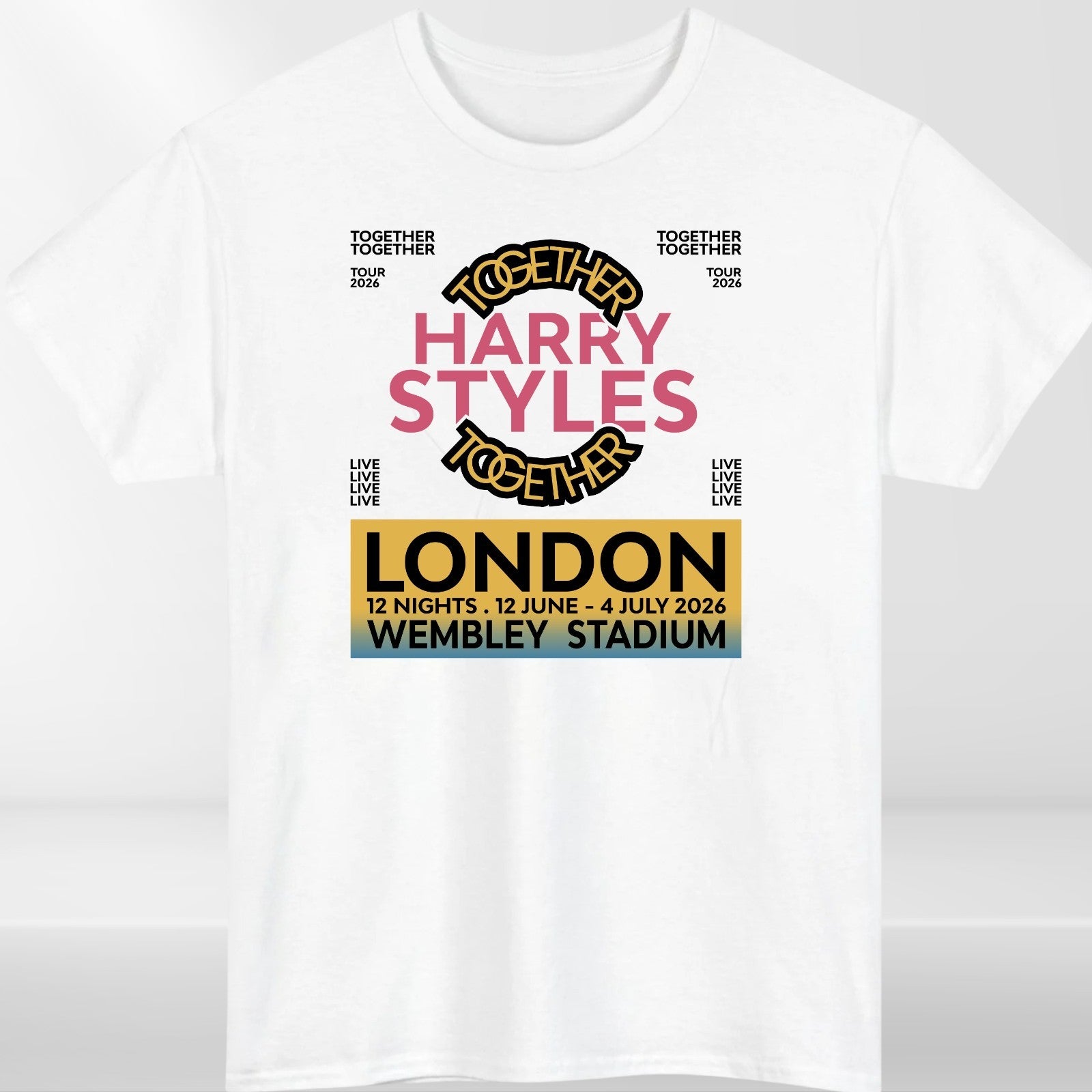 Harry Styles Together Tour 2026 T-Shirt Wembley London Navy Concert Merch