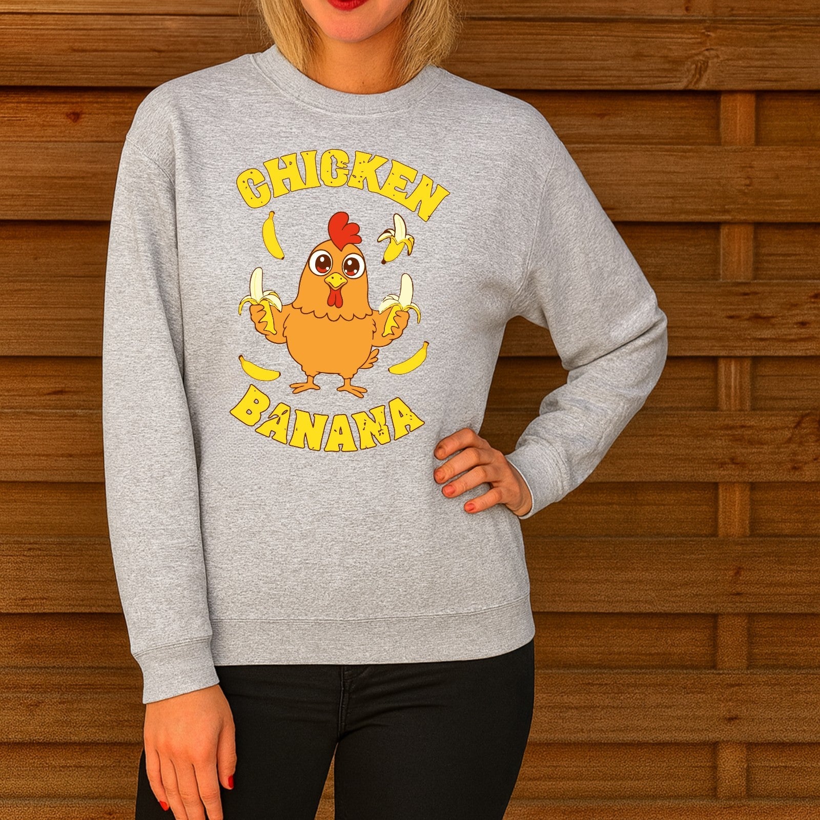Chicken Banana Jumper | Funny Chicken Meme Sweatshirt | Cute Gift | Kids to 4XL
