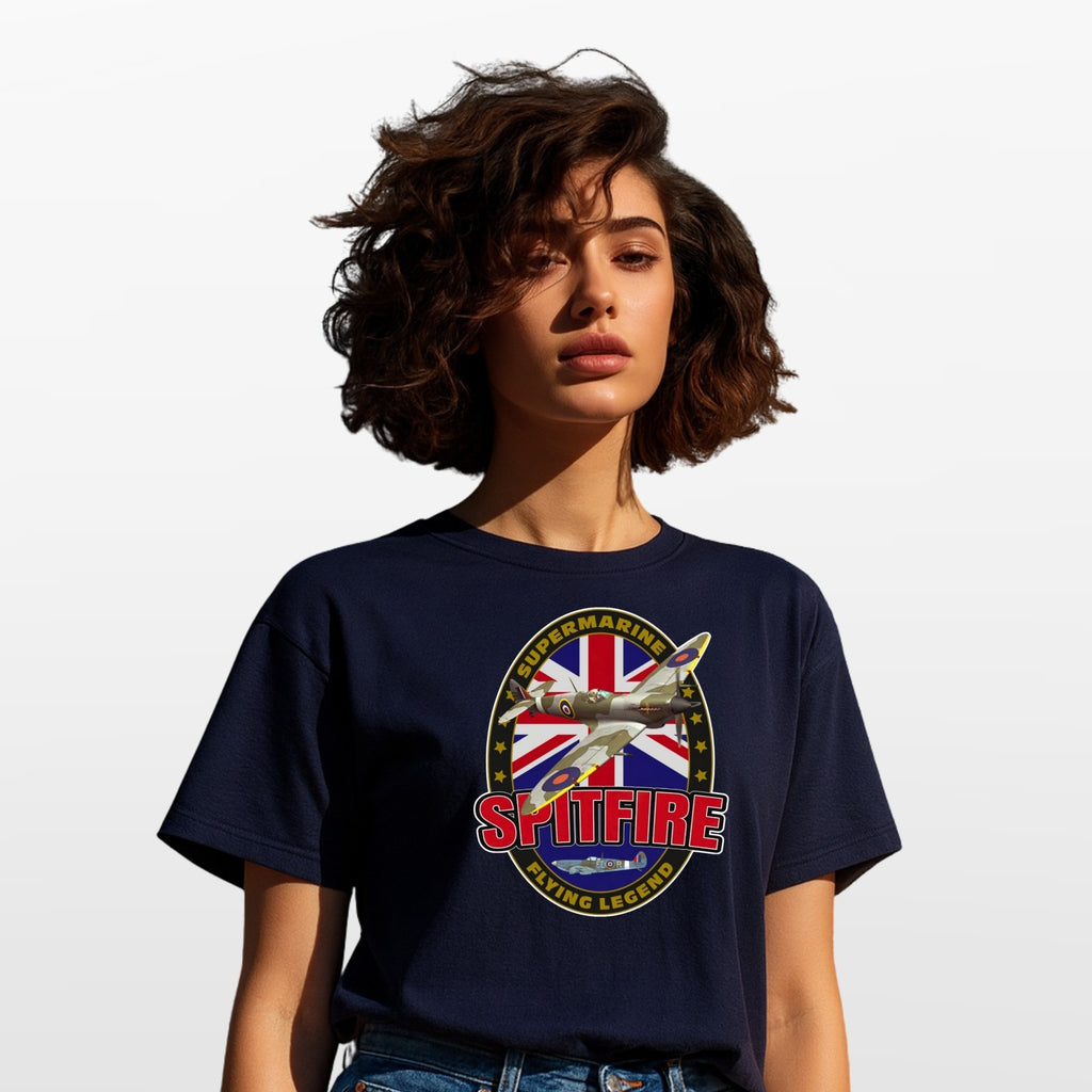 Supermarine Spitfire Aircraft Flying Legend Mens & Womens T-Shirt - Unisex Tee