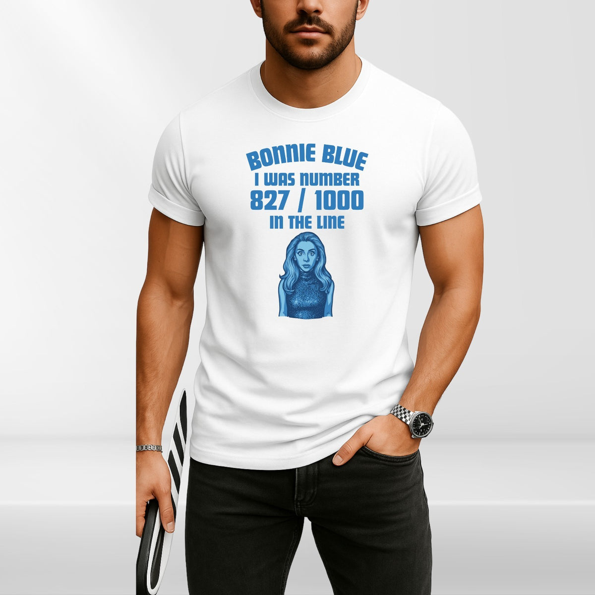 Bonnie Blue 827 In Line Viral Quote Funny Graphic T Shirt Pop Culture Unisex Tee