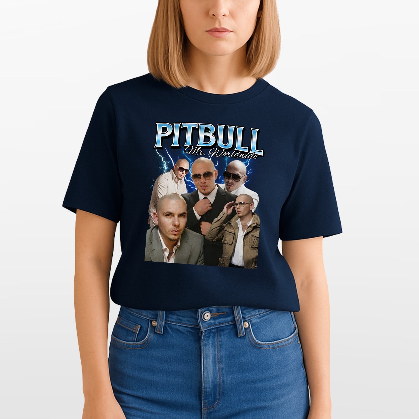 Retro Mr Worldwide Inspired T Shirt Vintage Music Graphic Fan Tee Top UK