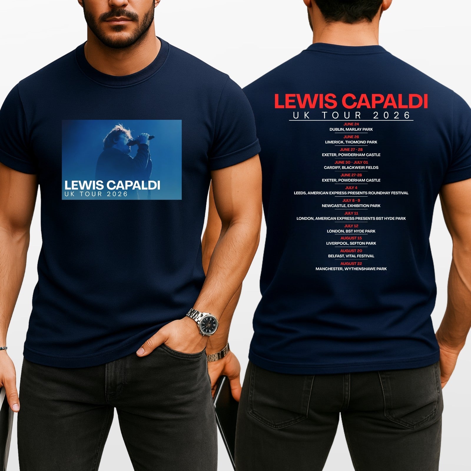 Lewis Capaldi UK Tour 2026 T-Shirt – Concert Party Music Lover Unisex Tee Top