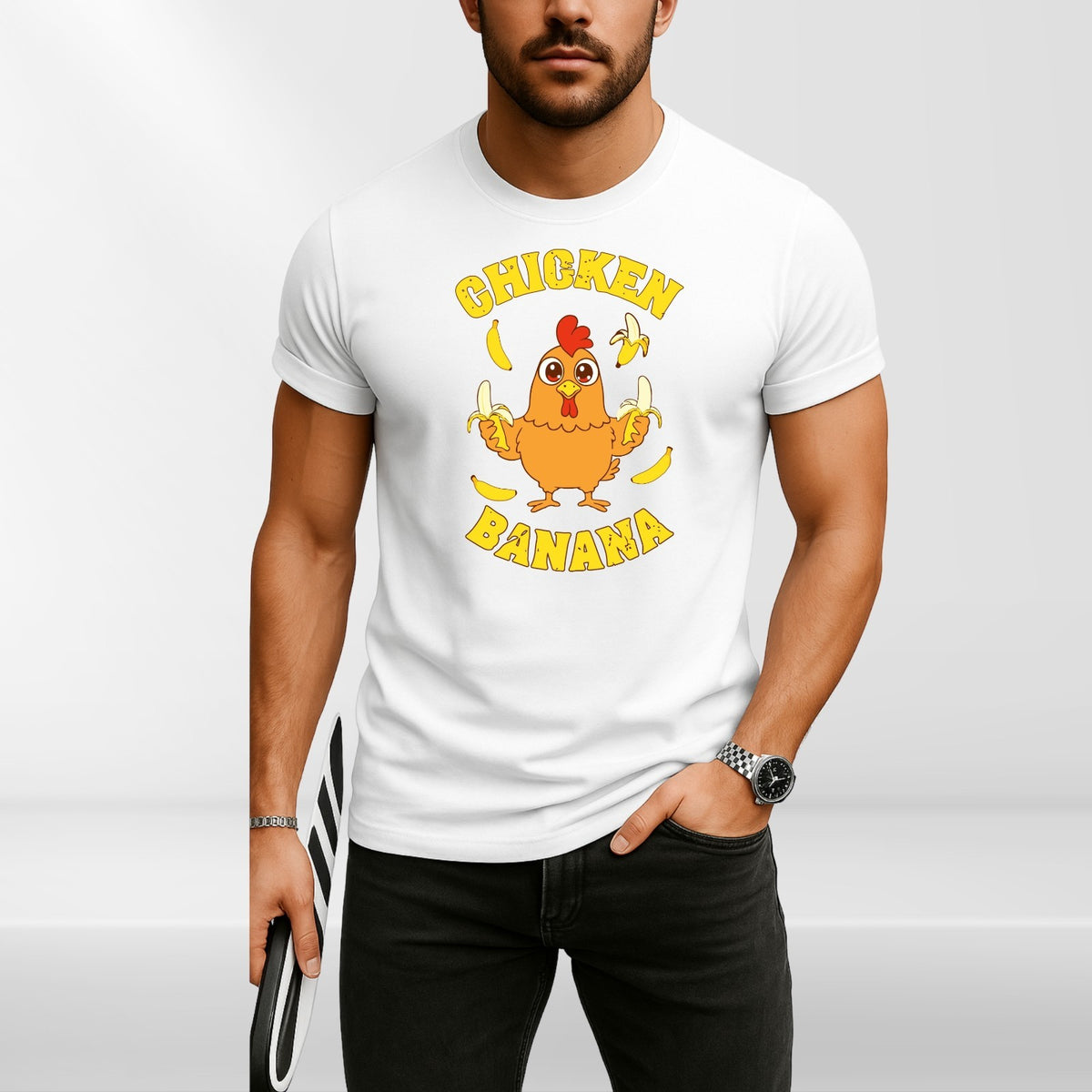 Chicken Banana T Shirt | Funny Chicken Meme Tee | Cute Cartoon Gift | Kids to 4X
