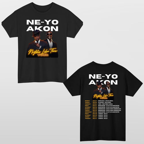 Akon T-Shirt NeYo Nights Like Tour Inspired Concert Unisex Tee Top