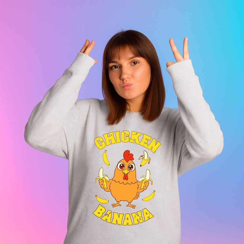 Chicken Banana Jumper | Funny Chicken Meme Sweatshirt | Cute Gift | Kids to 4XL