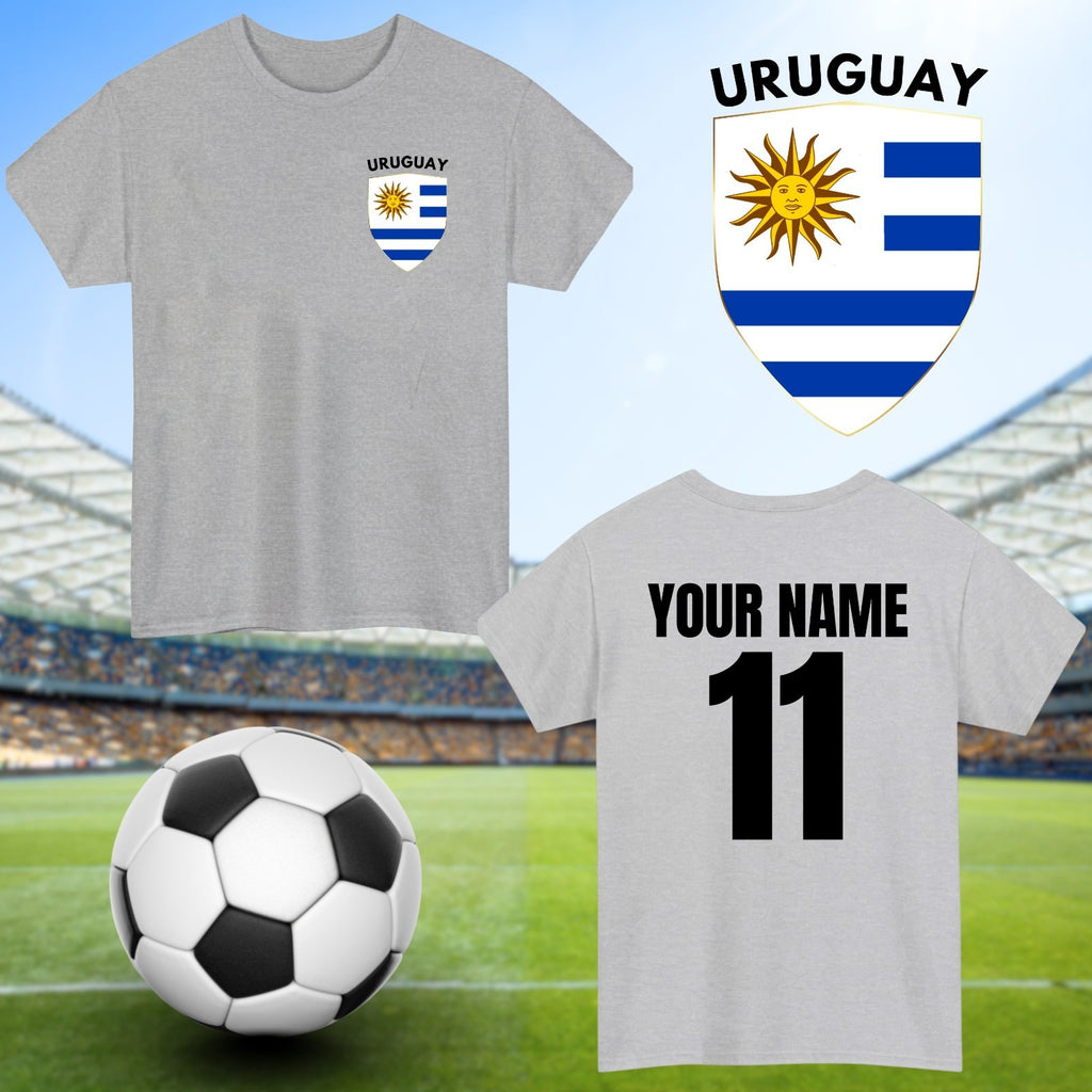 Personalised Uruguay Football T-Shirt Custom Name And Number Sports Lover To