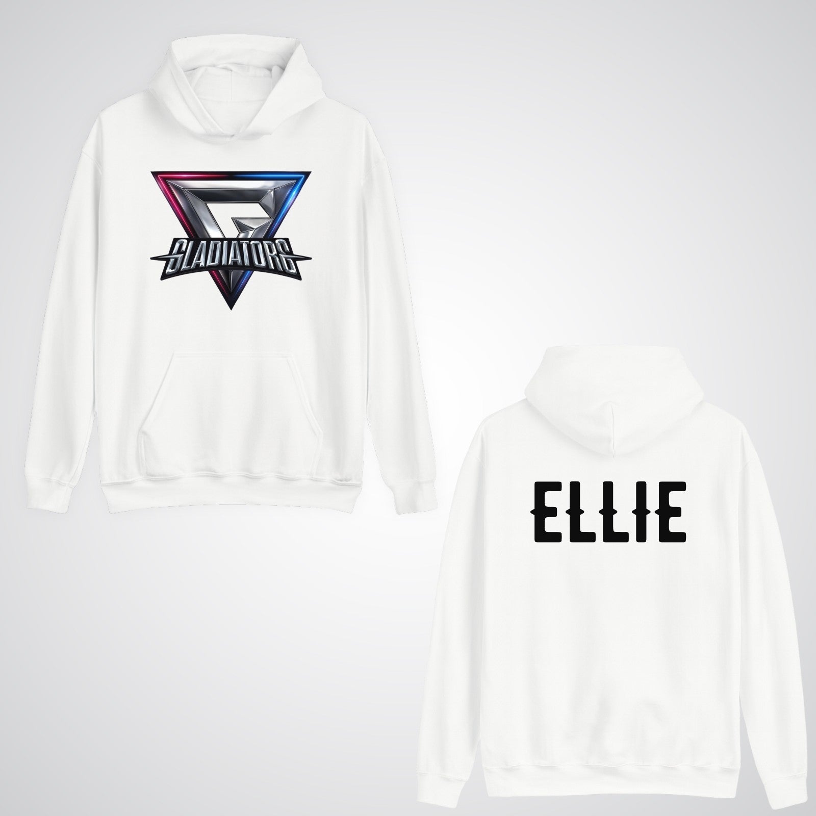 Personalised Gladiators Adult Kids Hoodie Gaming Team Gamer 90's TV Show Xmas
