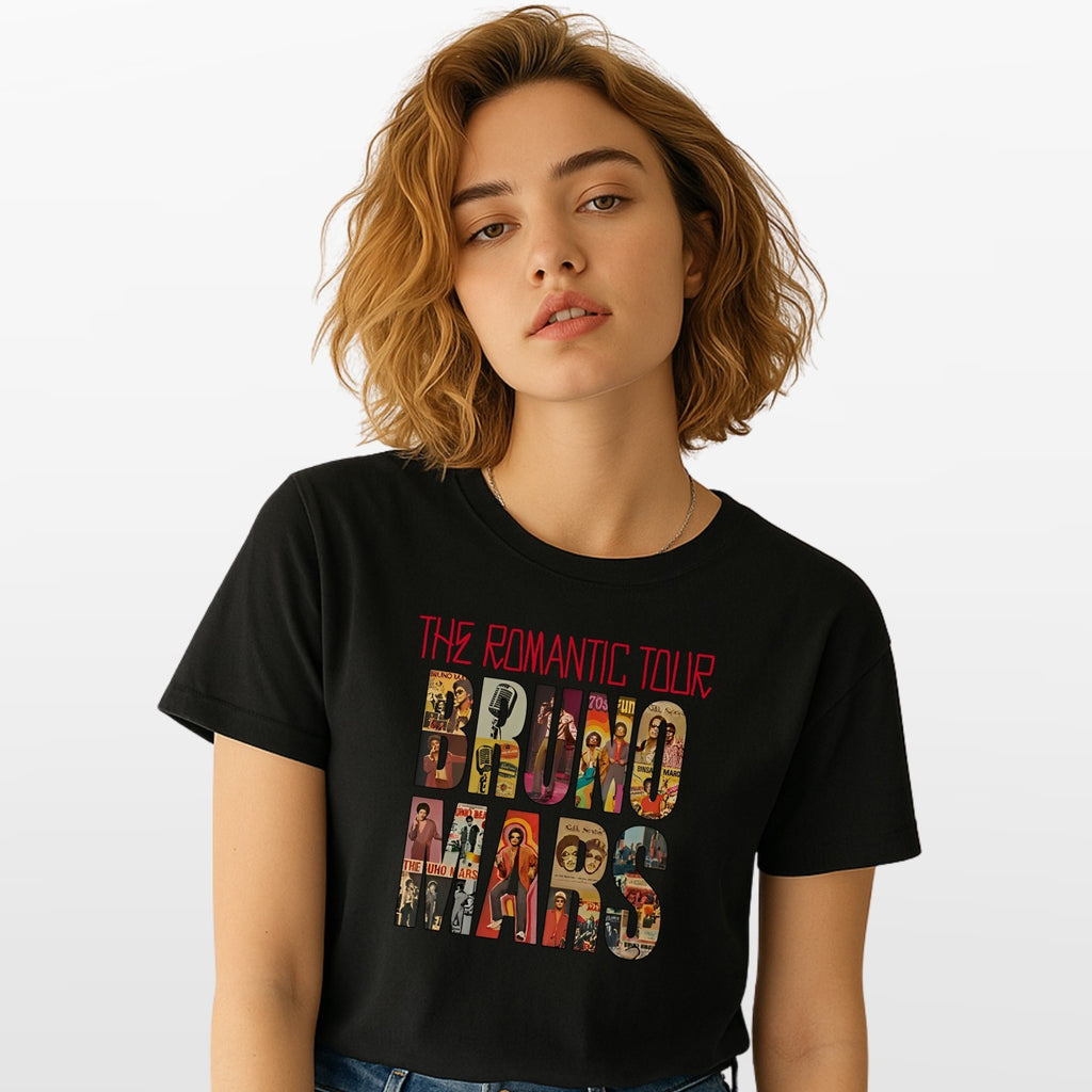 Bruno Mars The Romantic Tour 2026 Concert T Shirt Music Fan Unisex Tee UK