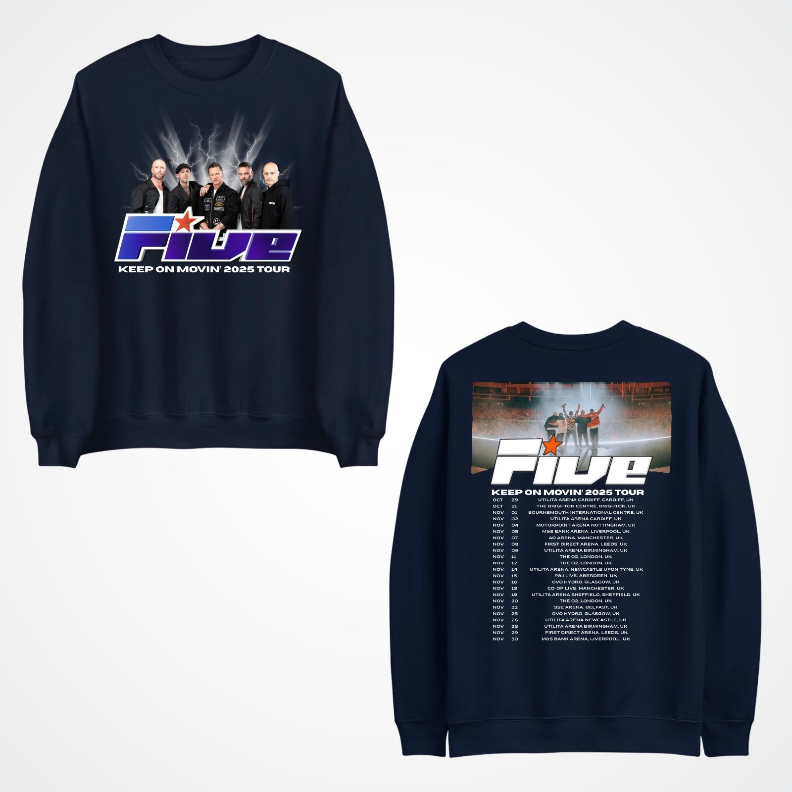 FIVE BOY Band Jumper Music Tour Venue & Dates Printed Fans Top Gift Sweat-shirt