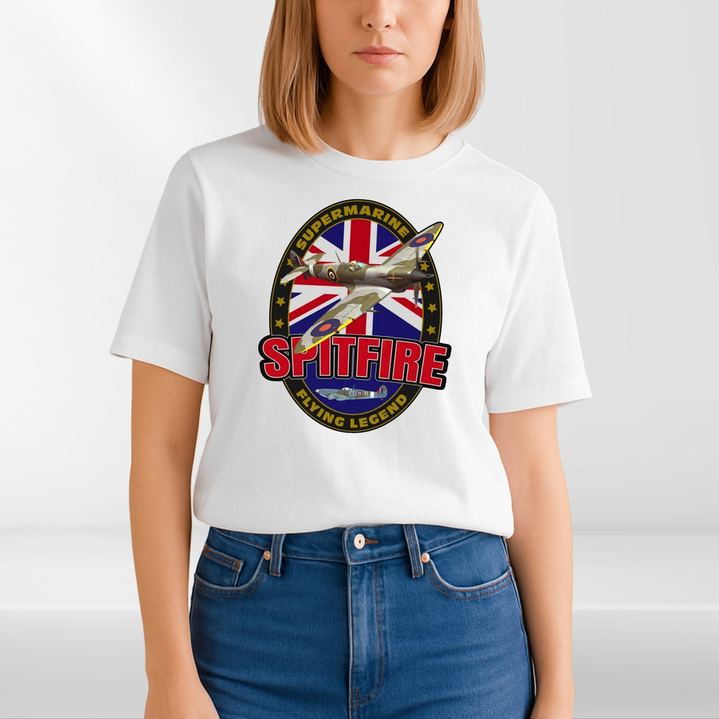 Supermarine Spitfire Aircraft Flying Legend Mens & Womens T-Shirt - Unisex Tee