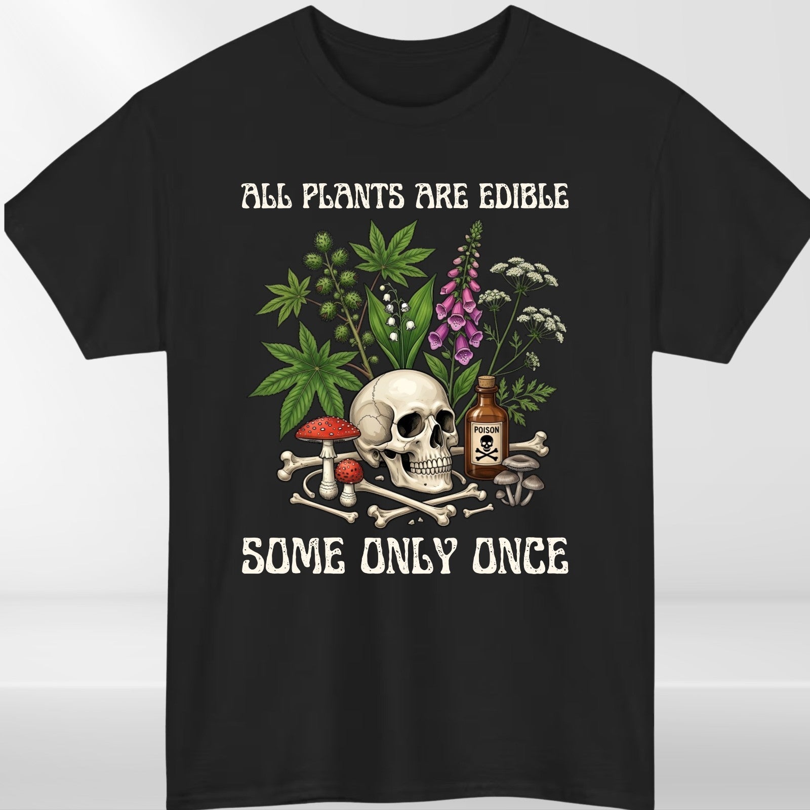 Funny Gardening T Shirt All Plants Are Edible Botanical Unisex Gift Tee UK