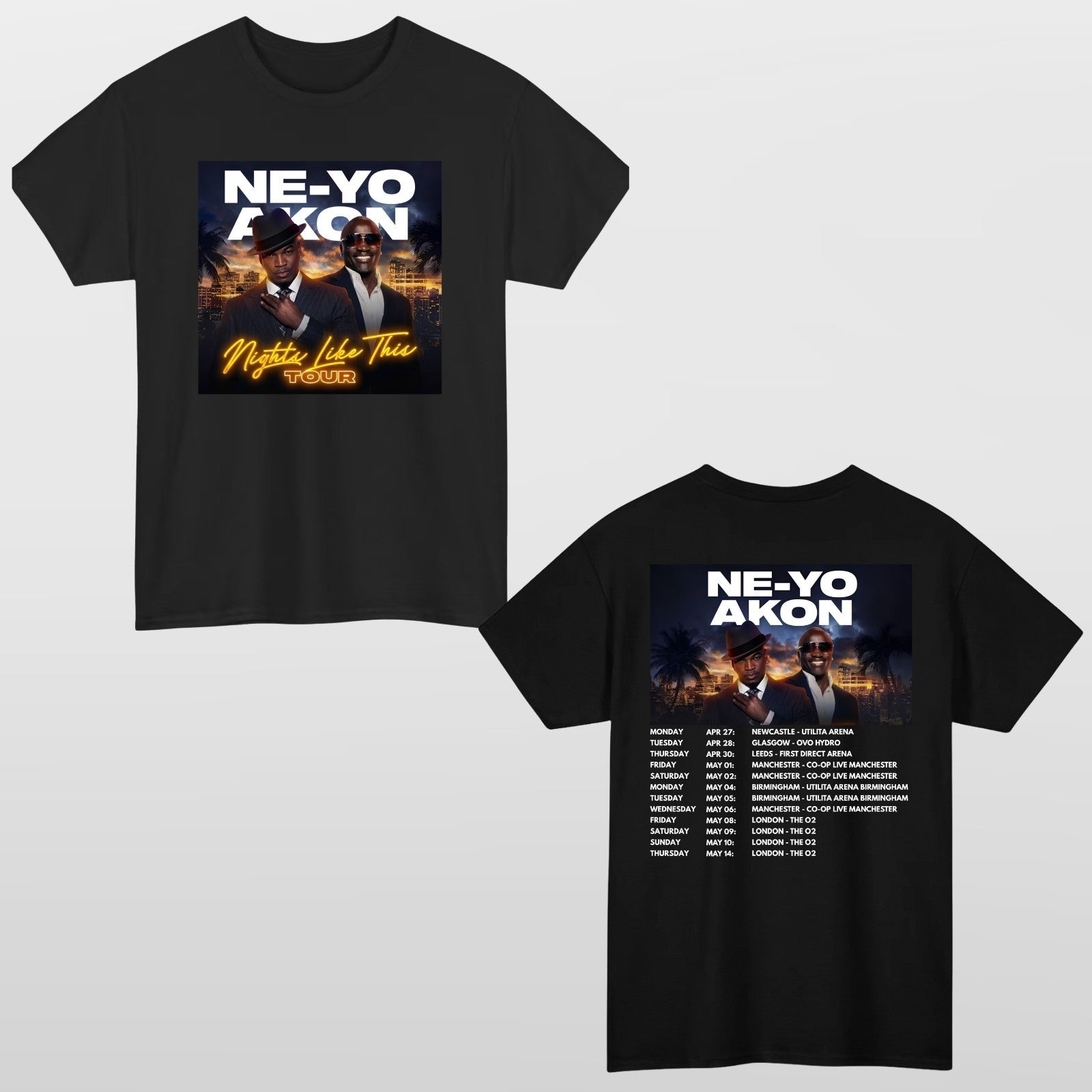 Ne-Yo & Akon Adults T-Shirt Nights Like This Music Inspired Top New