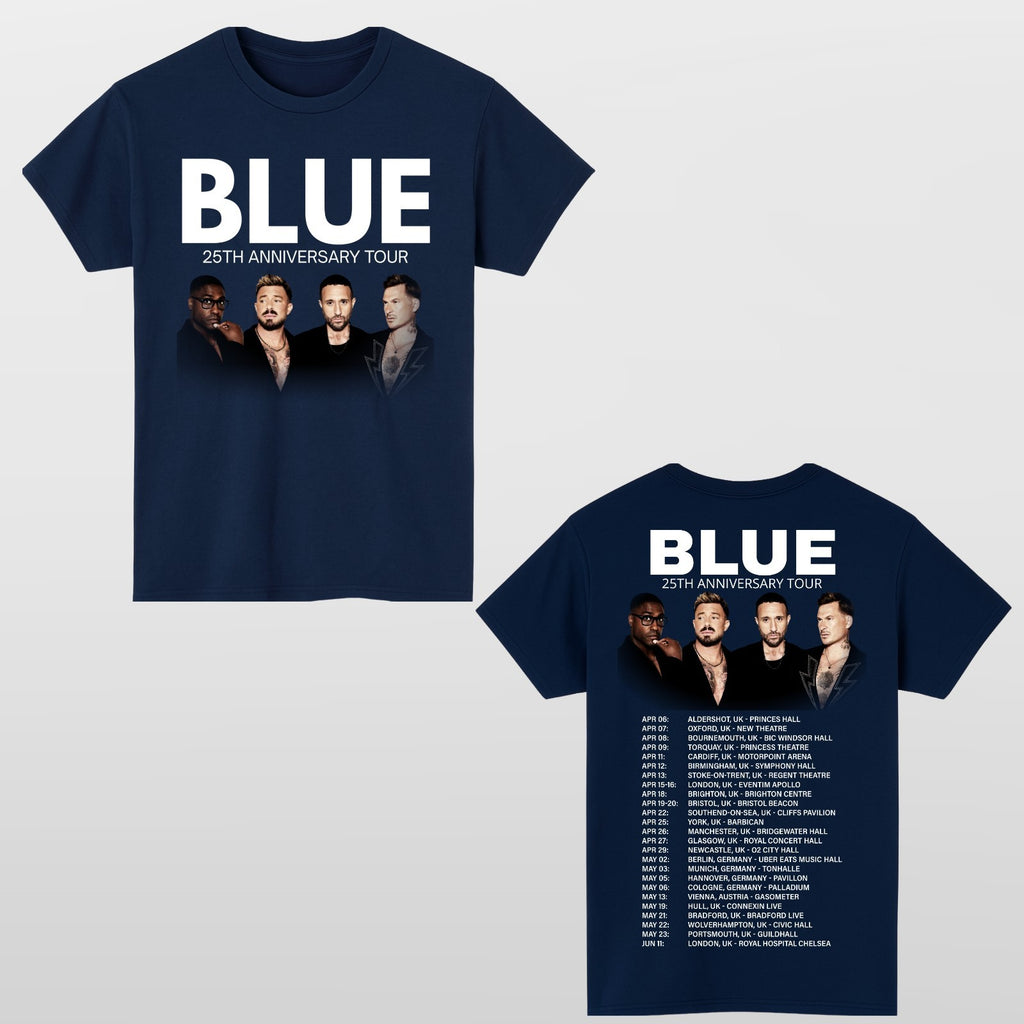 Blue 25th Anniversary 2026 Tour UK And EU Merch Photo Unisex T-Shirt