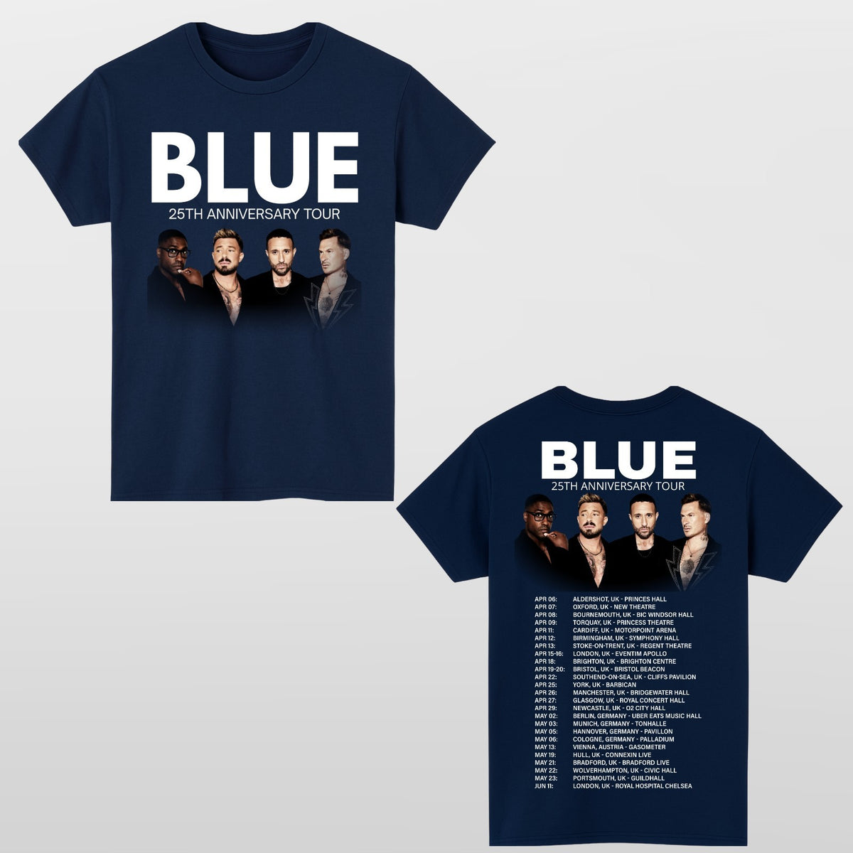 Blue 25th Anniversary 2026 Tour UK And EU Merch Photo Unisex T-Shirt
