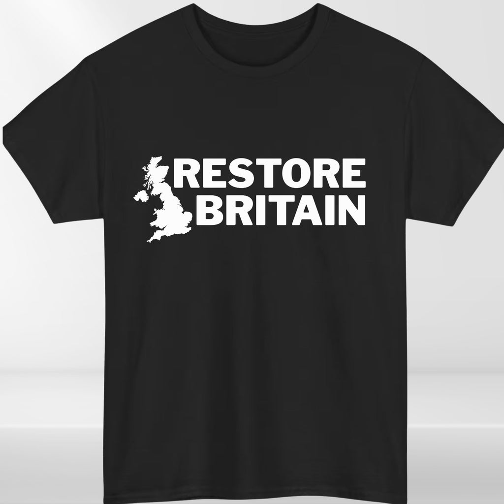 Restore Britain T Shirt Rupert Lowe Politics Patriot British Anti Labour Top Tee