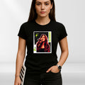 Pop Star Inspired T-Shirt | Black & Red Graphic Concert Style Top