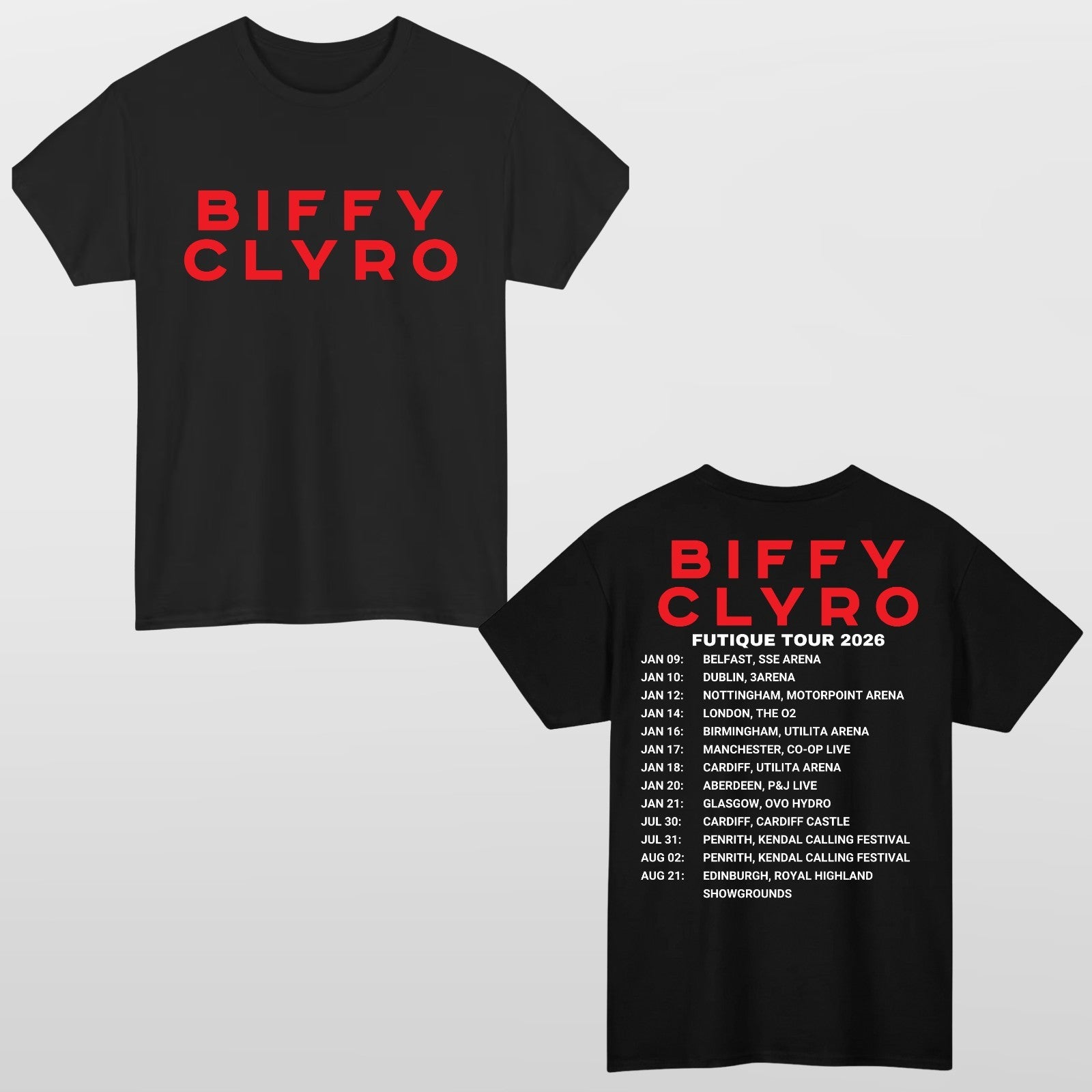 Biffy Clyro Futique Tour 2026 Unisex T Shirt - VintageRock Band Tee Top