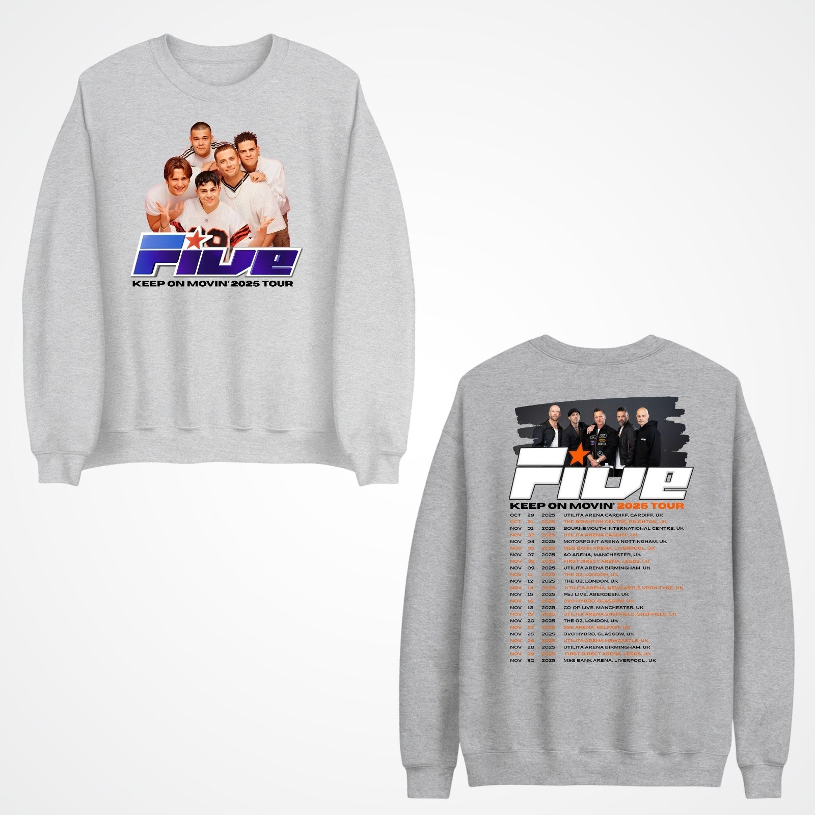 Vintage FIVE Boyband Sweatshirt: 90s Keep On Moving Tour Jumper Top