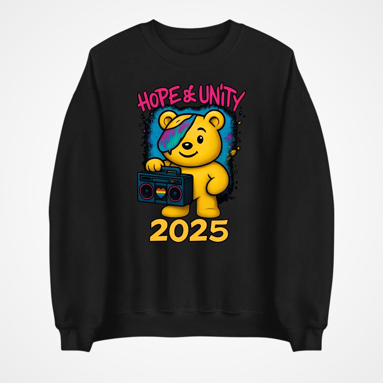 Hope & Unity 2025 Bear Jumper | Positive Sweatshirt | Unisex Gift 3Y–4XL
