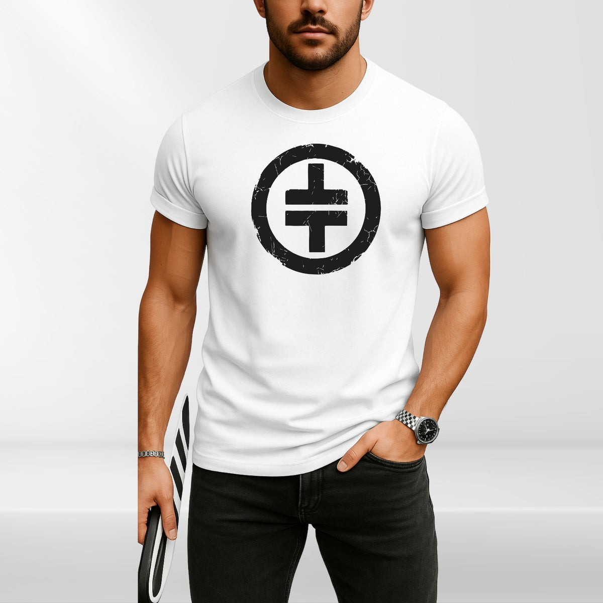 Glitter Circle Symbol Graphic T Shirt Music Inspired Unisex Tee Top