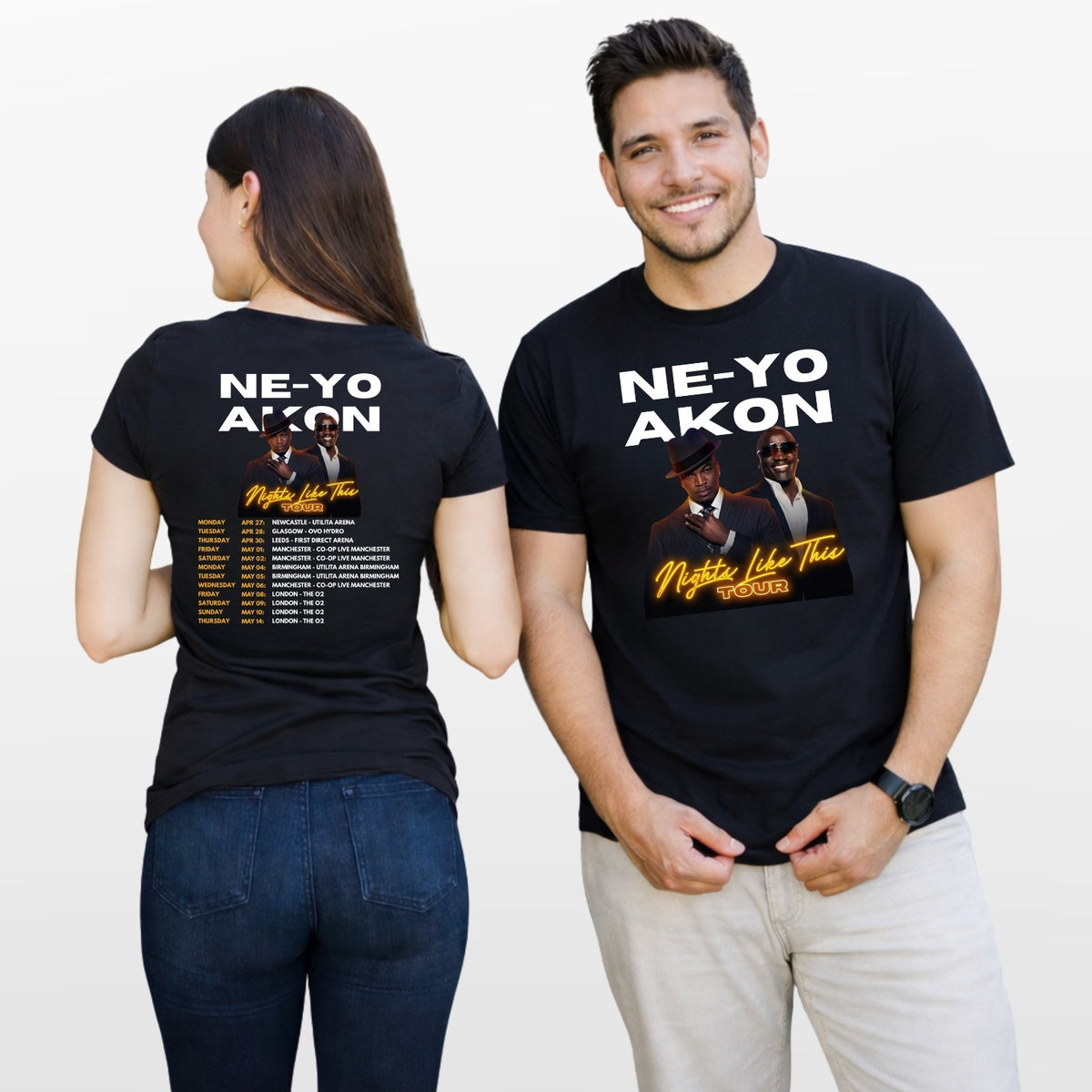 Akon T-Shirt NeYo Nights Like Tour Inspired Concert Unisex Tee Top