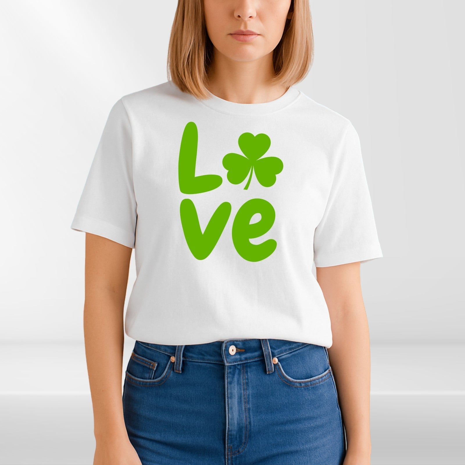 St Patricks Day Family Matching T-Shirts Love Shamrock Black Cotton Unisex