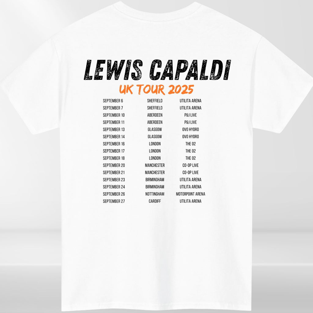Lewis Capaldi UK Tour 2025 T-Shirt Concert Merch Front & Back Fan Gift Tee Top
