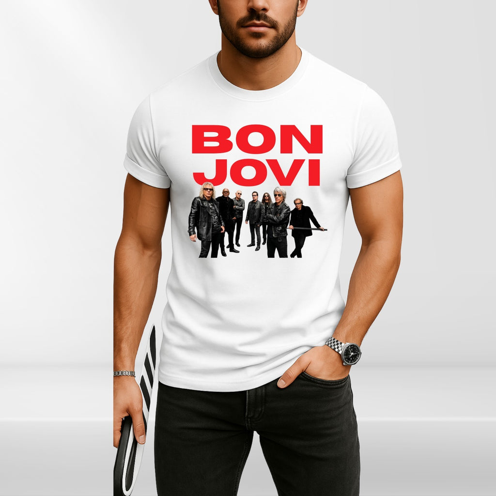 Bon Jovi Inspired T-Shirt Band Merch Heart Unisex Tee Tour Rock Top