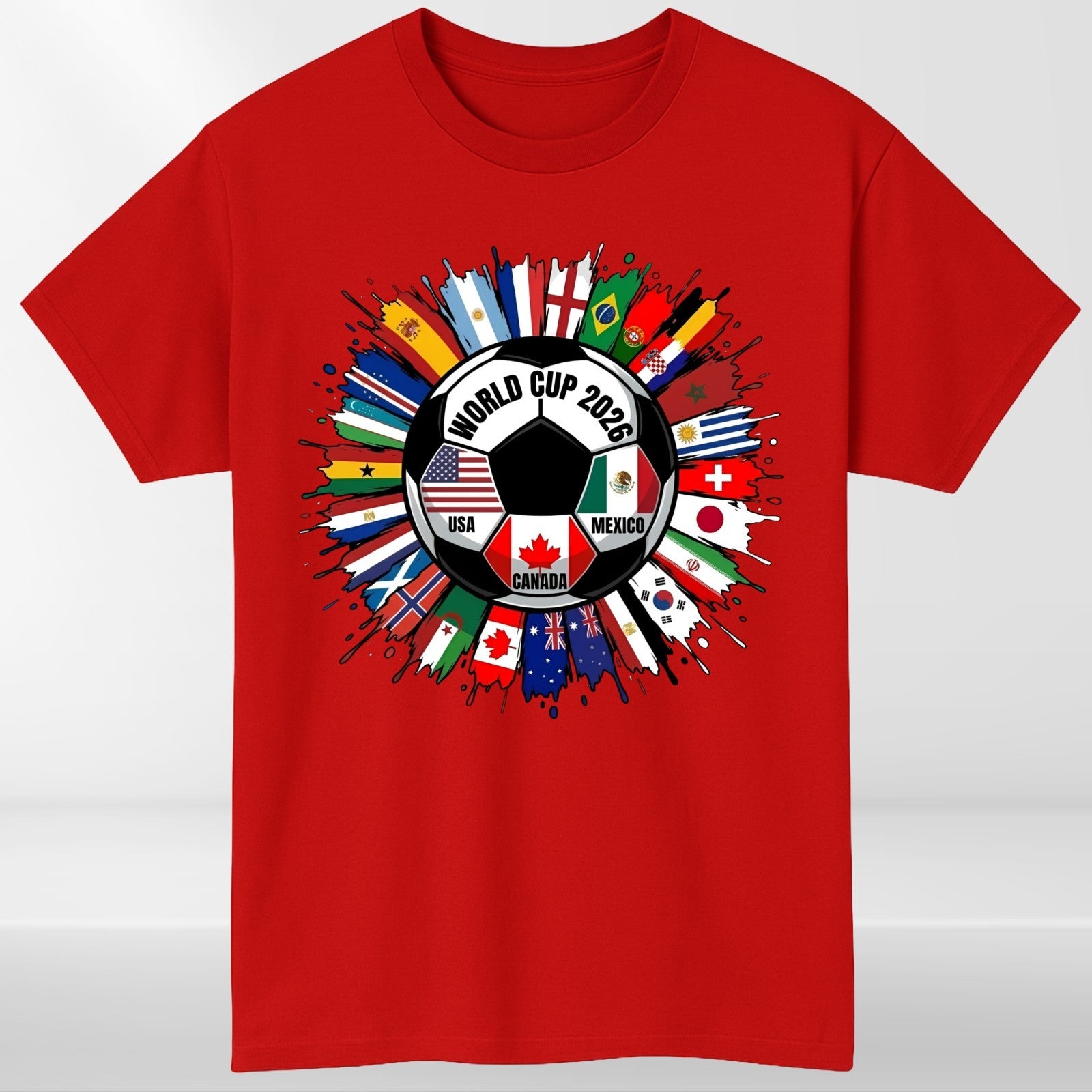 World Cup 2026 Football T-Shirt Unisex Soccer Fan Graphic Tee USA Canada Mexico