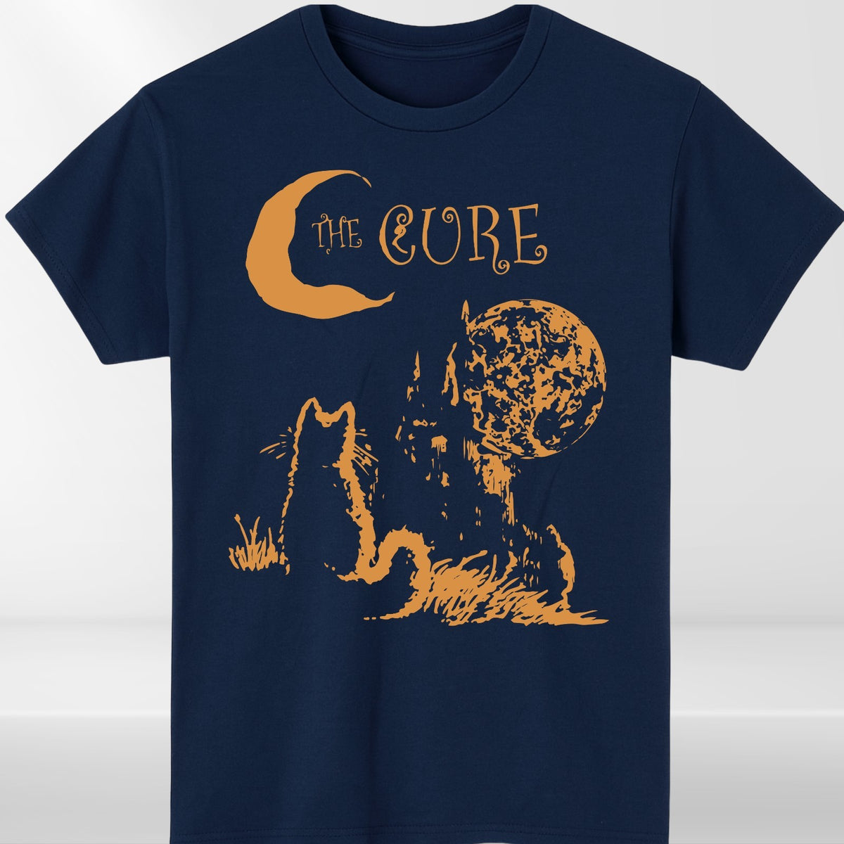 The Cure Inspired Gothic Cat Moon T Shirt Indie Rock Tour 2026 Fan Tee UK