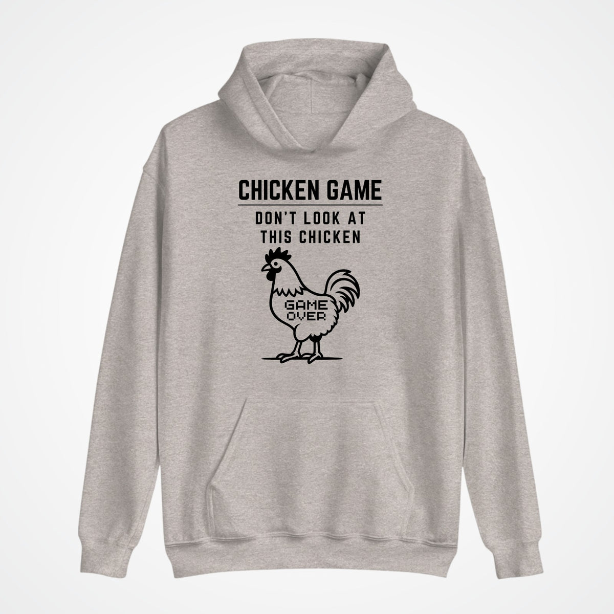 CHICKEN GAME HOODIE Dont Look Game Over Funny Novelty Hooded Jumper