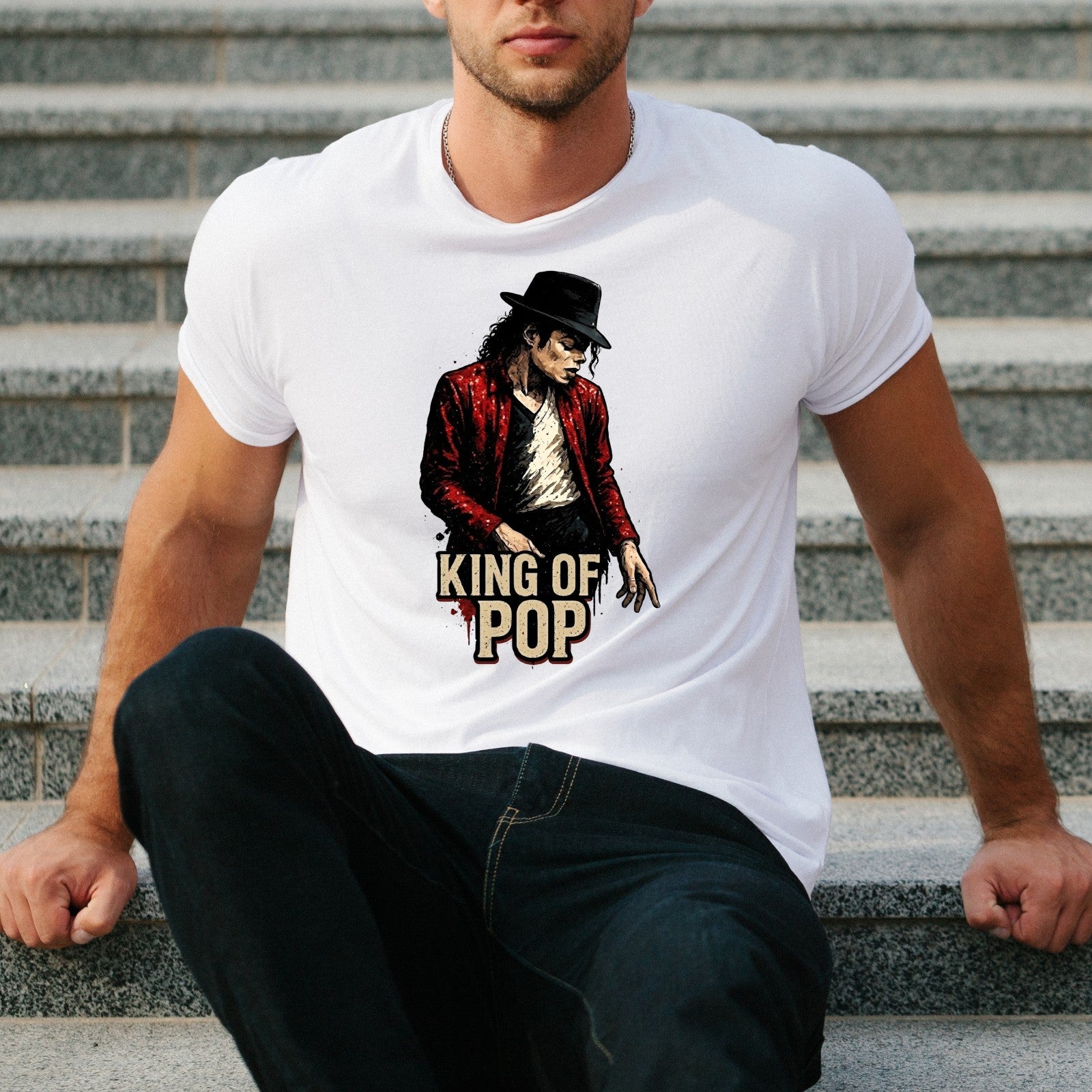 Michael Jackson Inspired King of Pop T-Shirt Music Fan Unisex Graphic Tee UK