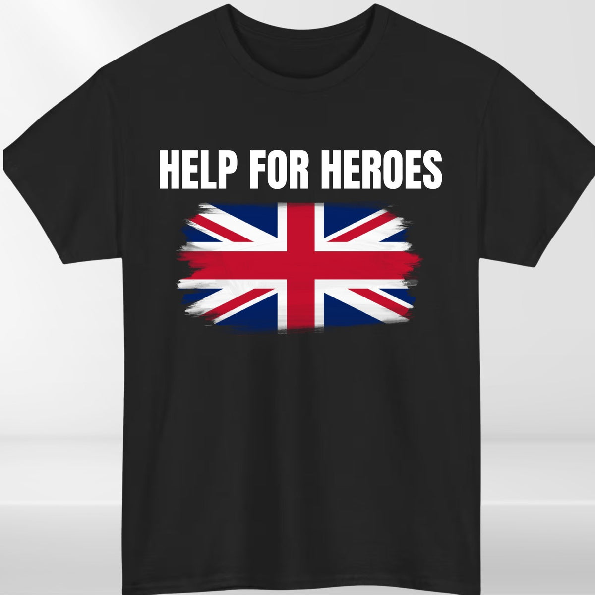 Help For Heroes Inspired Union Flag Graphic T-Shirt Flag Unisex Tee
