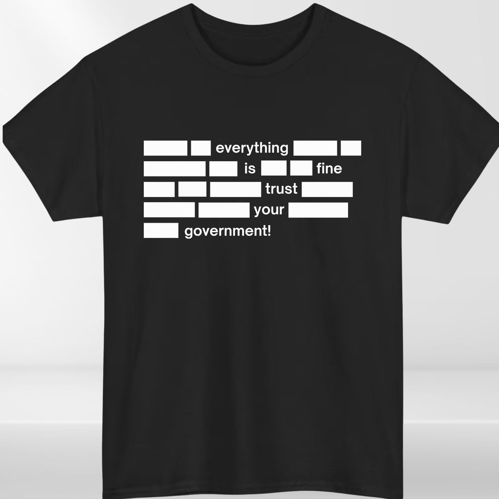 Everything Is Fine Trust Your Government Mens T Shirt Funny Political Quote Tee