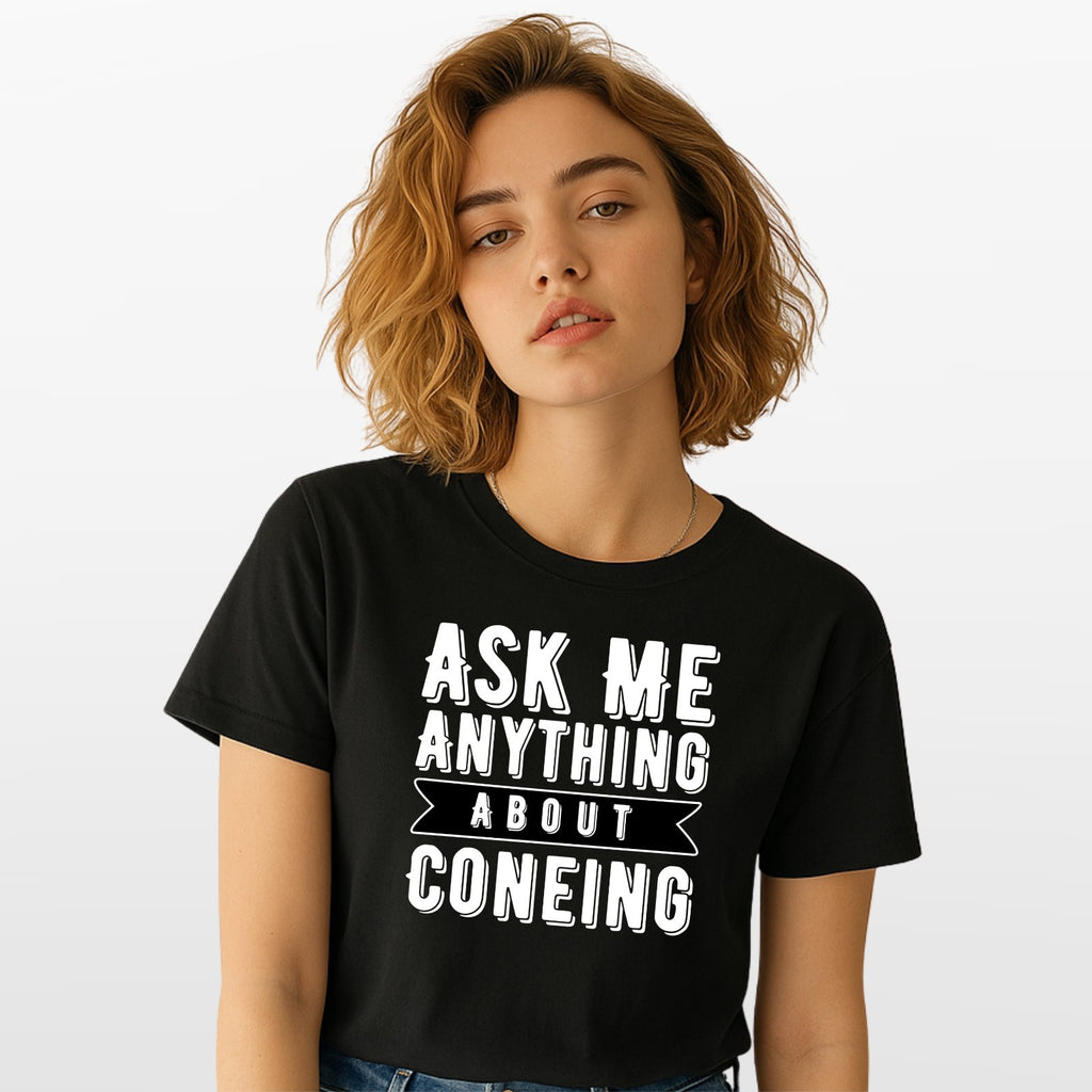 Ask Me Anything About Coneing T Shirt Funny Ice Cream Slogan Tee Unisex Gift