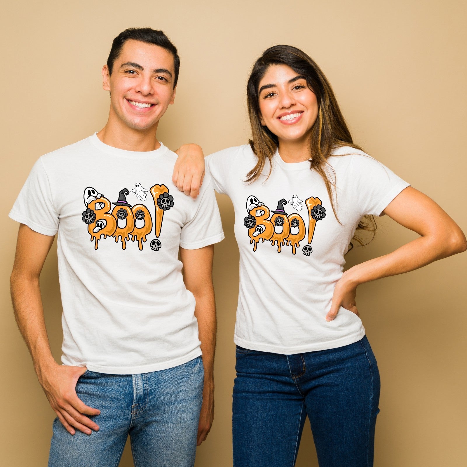 BOO! Halloween T-Shirt | Funny Ghost Pumpkin Tee | Spooky Horror Shirt | Trick o