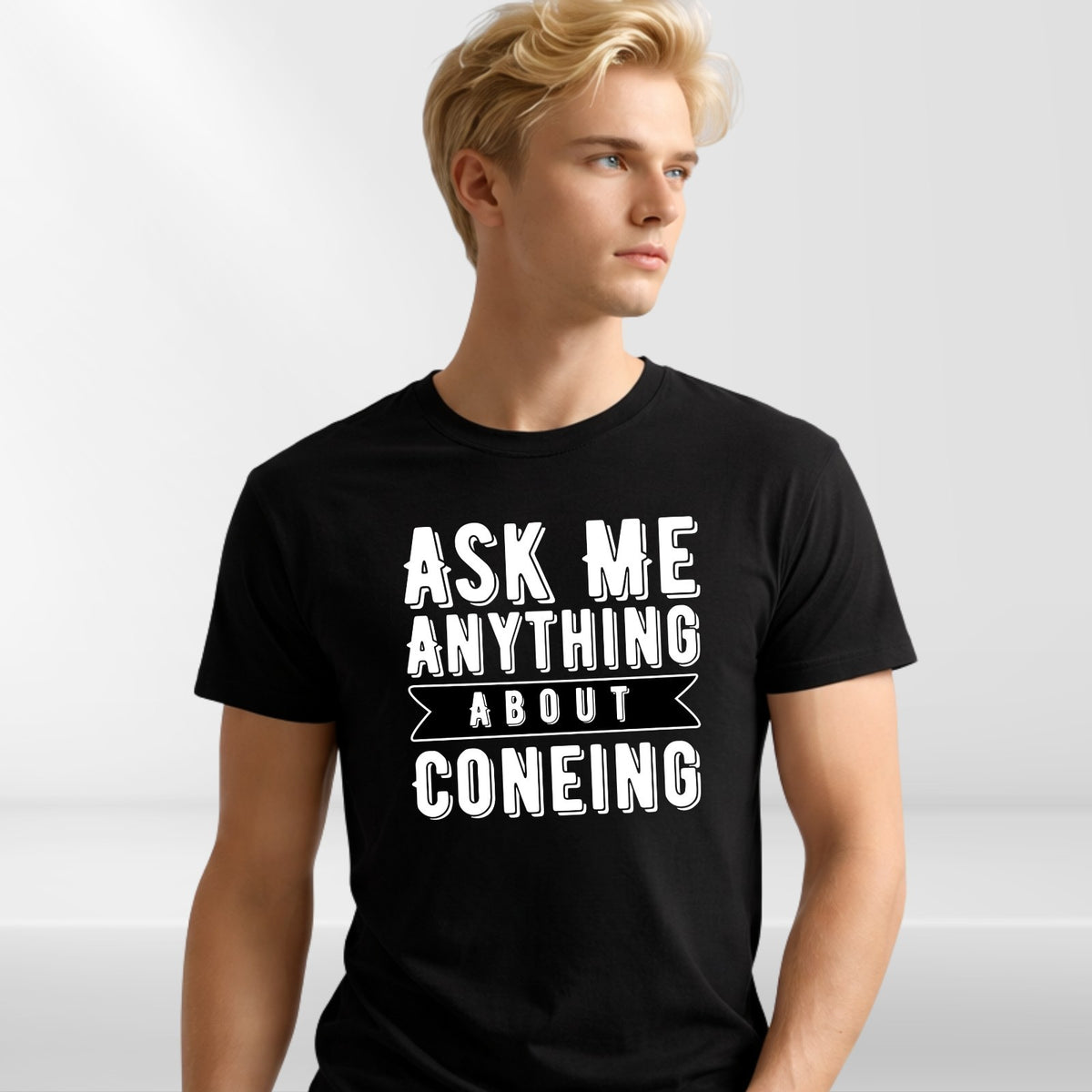 Ask Me Anything About Coneing T Shirt Funny Ice Cream Slogan Tee Unisex Gift