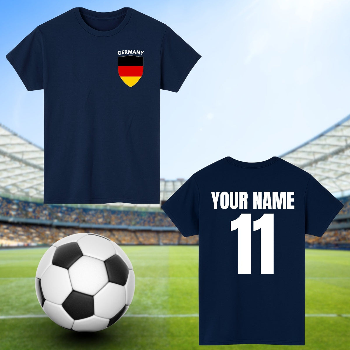 Personalised Germany Football T-Shirt Custom Name And Number Sports Lover To